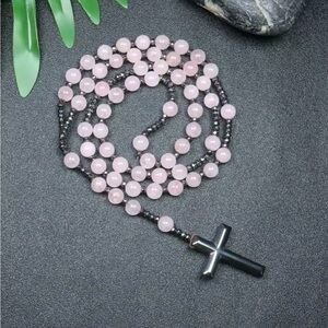 All Natural Rose Quartz Rosary
